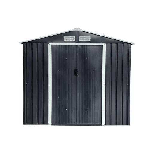 Galpão metálico para jardim com 2.71m², Houtland, Antracite, 213x131x185 cm