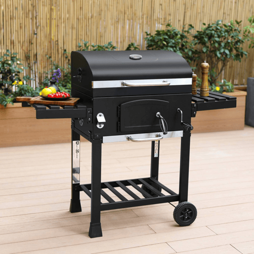 Barbecue a carvão, Bernard, Preto, 122x65x103.5 cm