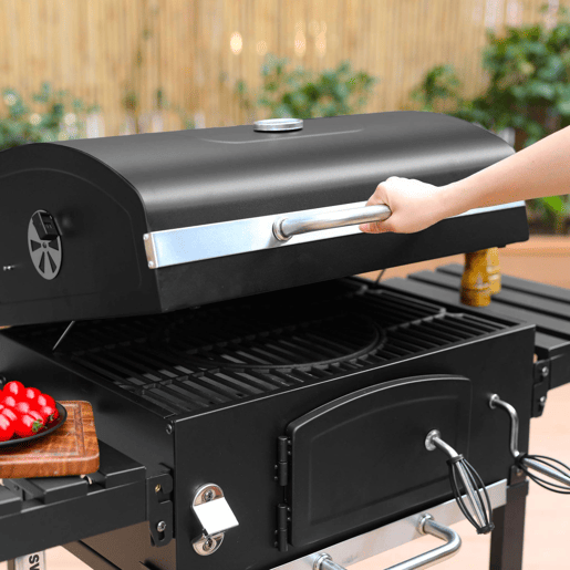 Barbecue a carvão, Bernard, Preto, 122x65x103.5 cm