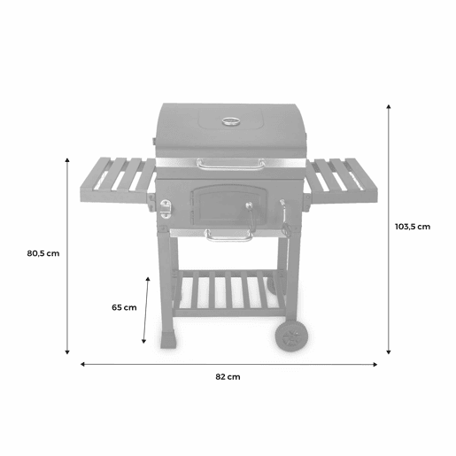 Barbecue a carvão, Bernard, Preto, 122x65x103.5 cm