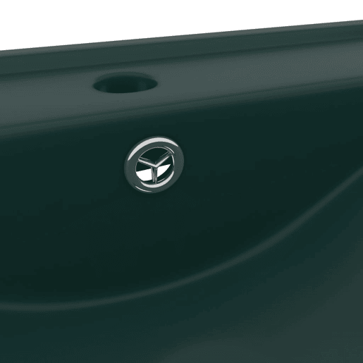 Lavatório - Lavabo - Pia de banheiro orifício torneira 60x46 cm cerâmica verde-escuro mate
