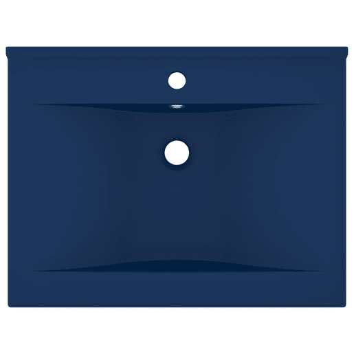 Lavatório - Lavabo - Pia de banheiro corifício torneira 60x46cm cerâmica azul-escuro mate