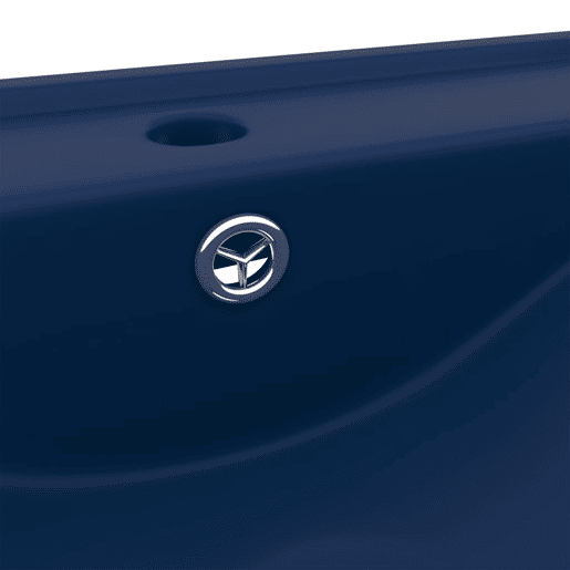 Lavatório - Lavabo - Pia de banheiro corifício torneira 60x46cm cerâmica azul-escuro mate