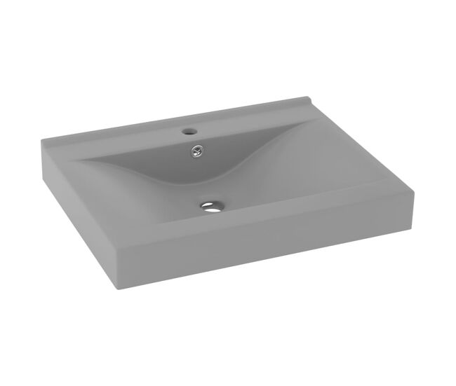 Lavabo - lavamanos de lujo con grifo cerámica 60x46 cm gris claro