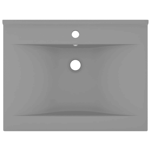 Lavatório - Lavabo - Pia de banheiro corifício torneira 60x46cm cerâmica cinza-claro mate