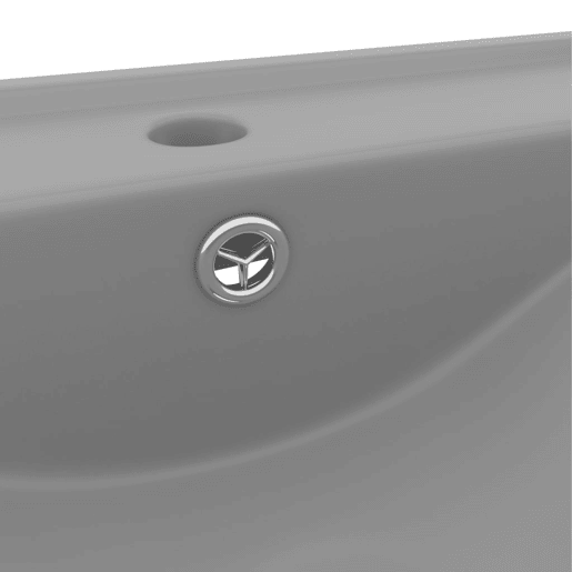 Lavatório - Lavabo - Pia de banheiro corifício torneira 60x46cm cerâmica cinza-claro mate