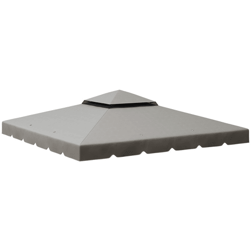 Outsunny Toldo de Substituição para Pérgola 300x300 cm Teto de Substituição para Pérgolas Exterior com Duplo Teto e 8 Orifícios de Drenagem Cinza Claro