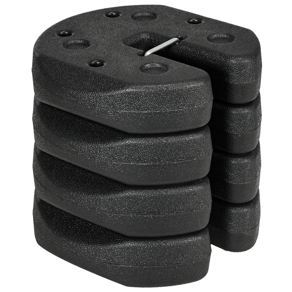 Outsunny pack de 4 pesos para carpas plegables pesos para cenador rellenados con cemento bases para toldo pérgola ø22x5,5 cm negro