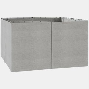 Outsunny 4 Paredes Laterais para Tenda 352x205 cm Laterais para Tenda Universal com Ganchos e Argola em C para Tenda de Jardim Terraço Cinza Claro