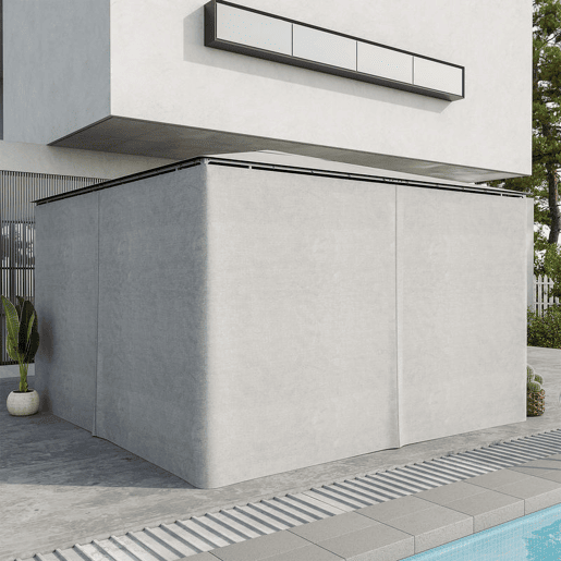Outsunny 4 Paredes Laterais para Tenda 352x205 cm Laterais para Tenda Universal com Ganchos e Argola em C para Tenda de Jardim Terraço Cinza Claro