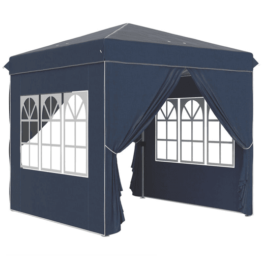 Outsunny Tenda Dobrável Pop-Up Tenda 248x248x270 cm com 4 Paredes Laterais Anti-UV Altura Ajustável e Bolsa de Transporte para Campismo Festas Azul Escuro