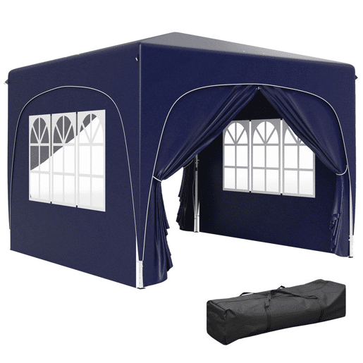 Outsunny Tenda Dobrável Tenda 3x3 m com Painéis Laterais UPF50+ Tenda de Jardim com Altura Ajustável e Bolsa de Transporte para Campismo Festas Pátio Azul Escuro Outsunny Tenda Dobrável Tenda 3x3 m com Painéis Laterais UPF50+ Tenda de Jardim com Altura Ajustável e Bolsa de Transporte para Campismo Festas Pátio Azul Escuro