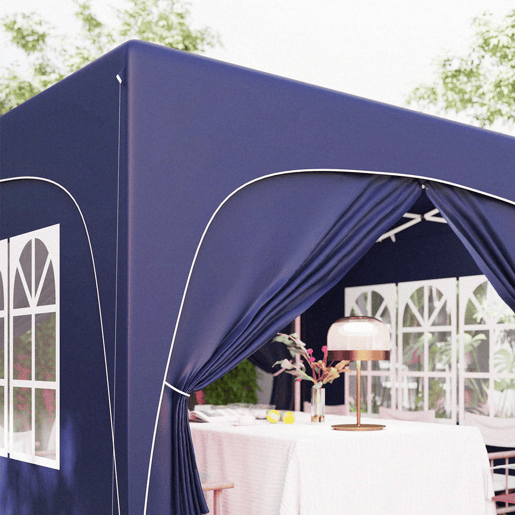 Outsunny Tenda Dobrável Tenda 3x3 m com Painéis Laterais UPF50+ Tenda de Jardim com Altura Ajustável e Bolsa de Transporte para Campismo Festas Pátio Azul Escuro Outsunny Tenda Dobrável Tenda 3x3 m com Painéis Laterais UPF50+ Tenda de Jardim com Altura Ajustável e Bolsa de Transporte para Campismo Festas Pátio Azul Escuro