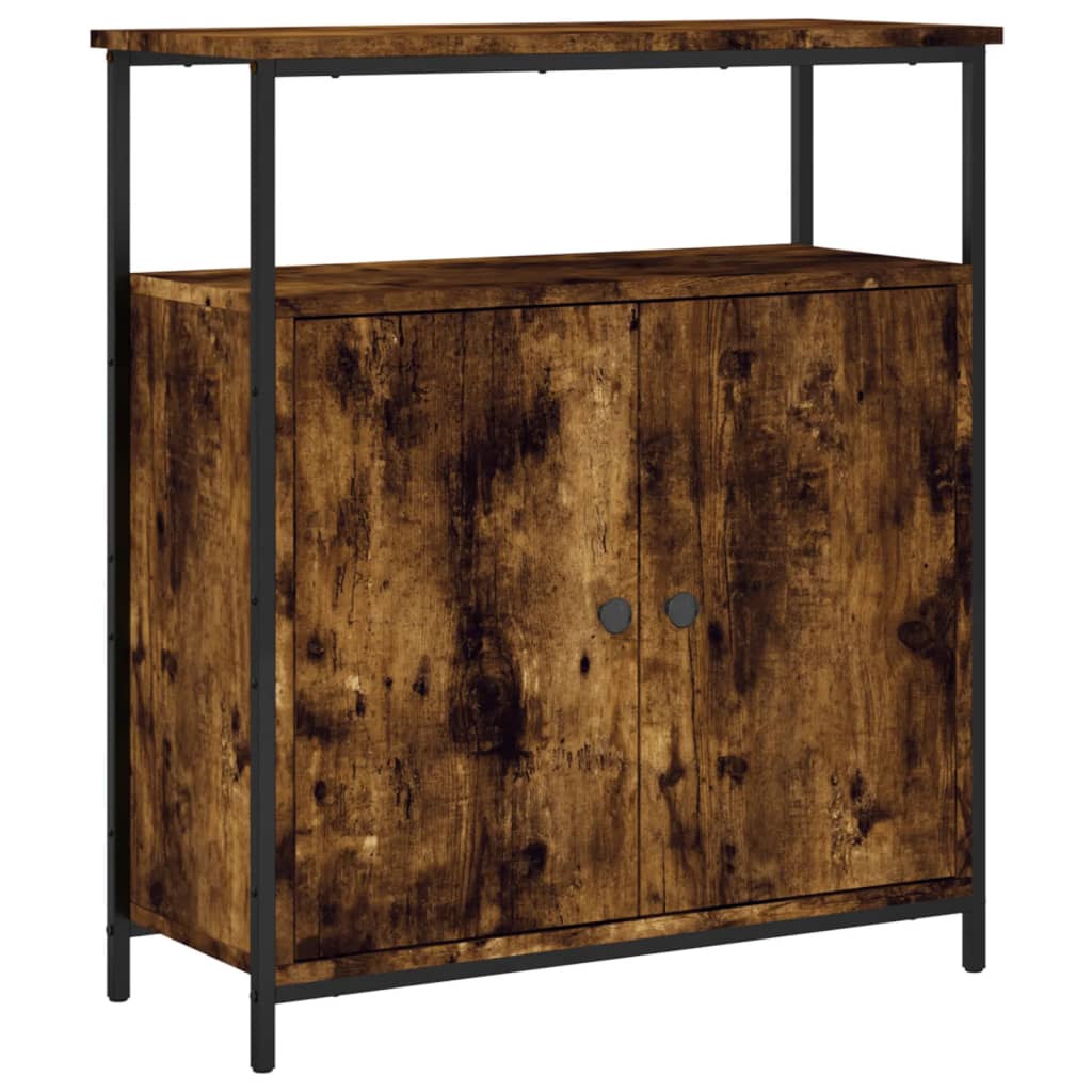 Vidaxl aparador de madera de ingeniería roble ahumado 70x30x80 cm