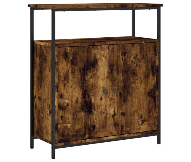 Vidaxl aparador de madera de ingeniería roble ahumado 70x30x80 cm
