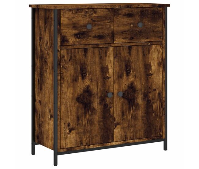 Vidaxl aparador de madera de ingeniería roble ahumado 70x30x80 cm