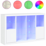 vidaXL Aparadores c luzes LED 3 pcs derivados de madeira branco