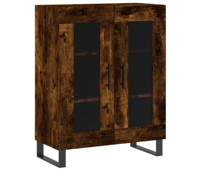 Vidaxl aparador de madera de ingeniería roble ahumado 69,5x34x90 cm