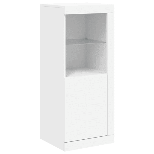 vidaXL Aparadores c luzes LED 3 pcs derivados de madeira branco vidaXL Aparadores c luzes LED 3 pcs derivados de madeira branco