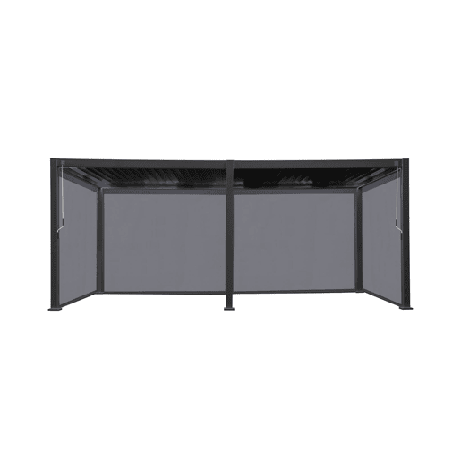 Pérgola bioclimática 3x6m de alumínio + 4 estores 3m, Triomphe 3x6m + acessórios, Antracite, 600x300x250 cm
