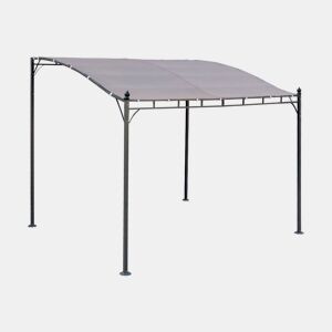 Pérgola acoplada de aço, 3x2,5m, Brestum, Taupe, 298x249x248 cm