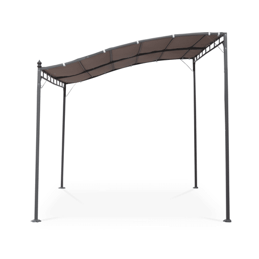 Pérgola acoplada de aço, 3x2,5m, Brestum, Taupe, 298x249x248 cm