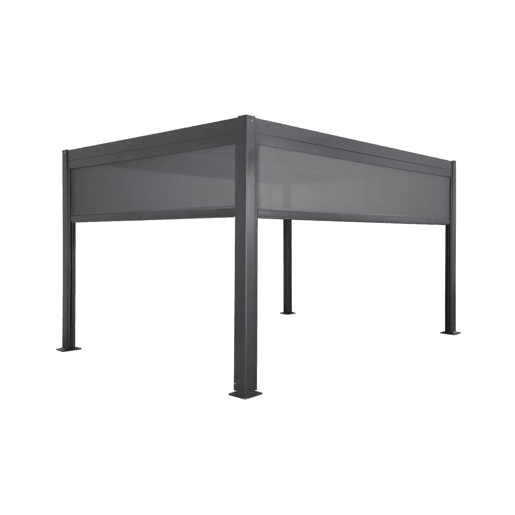 Pérgola bioclimática, alumínio e aço, 3x4m com toldo 3m + toldo 4m, Palace 3x4m + acessórios, Antracite, 300x400x300 cm Pérgola bioclimática, alumínio e aço, 3x4m com toldo 3m + toldo 4m, Palace 3x4m + acessórios, Antracite, 300x400x300 cm