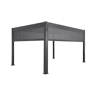 Pérgola bioclimática, alumínio e aço, 3x4m com toldo 3m + toldo 4m, Palace 3x4m + acessórios, Antracite, 300x400x300 cm