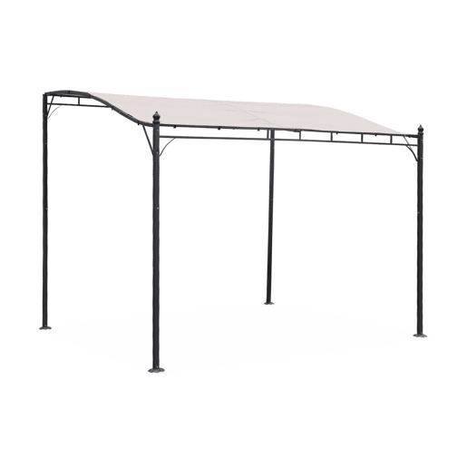 Pérgola acoplada de aço, 3x2,5m, Brestum, Beige, 298x249x248 cm