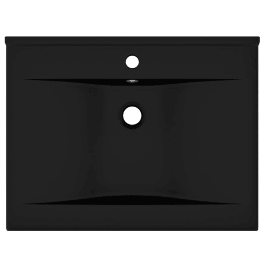 Lavatório - Lavabo - Pia de banheiro c orifício de torneira 60x46 cm cerâmica preto mate