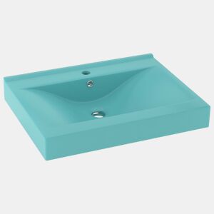 Lavatório - Lavabo - Pia de banheiro corifício torneira 60x46cm cerâmica verde-claro mate