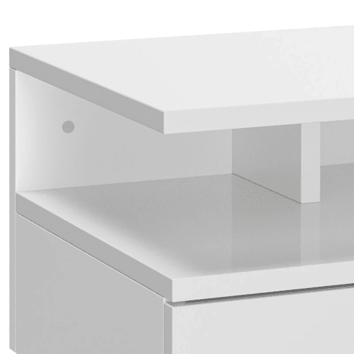 HOMCOM Conjunto de 2 Mesas de Cabeceira Flutuantes, Mesas de Cabeceira com Gaveta e Prateleira Aberta, Design Moderno, Ideal para Quarto e Sala de Estar, 35x32x22,5 cm, Branco Brilhante