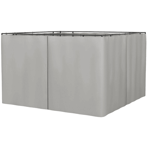 Outsunny 4 Paredes Laterais para Tenda 302x205 cm Laterais para Tenda Universal com Ganchos e Argola em C para Tenda de Jardim Terraço Cinza Claro