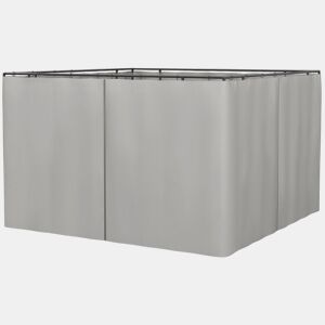 Outsunny 4 Paredes Laterais para Tenda 302x205 cm Laterais para Tenda Universal com Ganchos e Argola em C para Tenda de Jardim Terraço Cinza Claro