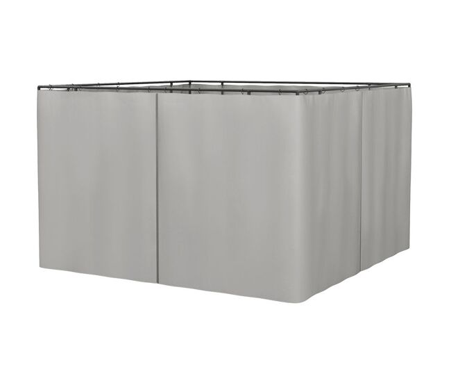 Outsunny 4 paredes laterales para cenador 3x2 m laterales de carpa con ganchos cortinas sin ventanas reemplazo lateral para carpa de jardín exterior fiesta gris claro