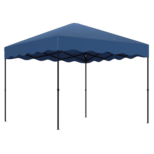 Outsunny Tenda Dobrável Pop UP Tenda 3x3 m Tenda para Eventos com Proteção UV50+ Altura Ajustável Bolsa de Areia e Bolsa de Transporte com Rodas para Campismo Festas Azul