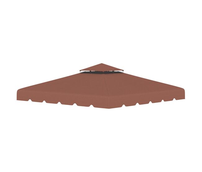 Outsunny techo de repuesto para cenador 3x3 m cubierta de repuesto con techo doble con 8 orificios de drenaje toldo de recambio para pabellón gazebo café