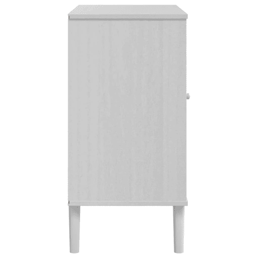 vidaXL Aparador SENJA aspeto de vime 80x40x80 cm pinho maciço branco