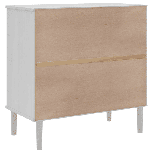 vidaXL Aparador SENJA aspeto de vime 80x40x80 cm pinho maciço branco