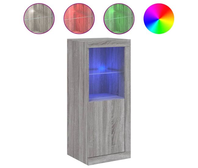 Vidaxl aparador con luces led gris sonoma 41x37x100 cm