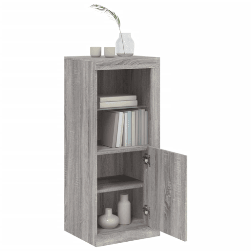 vidaXL Aparador com luzes LED 41x37x100 cm cinzento sonoma