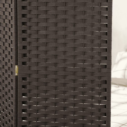 HOMCOM Biombo de 4 Painéis Separador de Ambientes Dobrável 160x170 cm Biombo Separador de Ambientes para Sala de Estar Dormitório Escritório Marrom