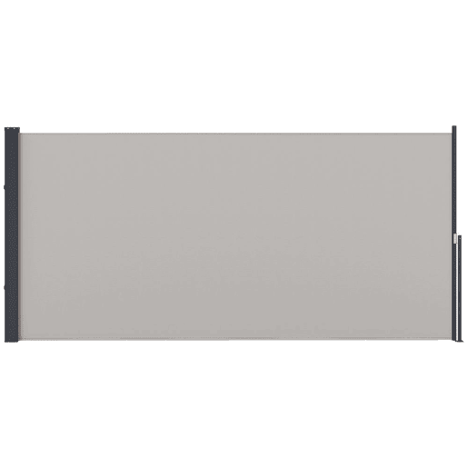 Outsunny Toldo Lateral Retrátil Toldo Enrolável de Privacidade e Proteção Solar para Jardim Varanda 300x140 cm Cinza Claro
