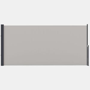 Outsunny Toldo Lateral Retrátil Toldo Enrolável de Privacidade e Proteção Solar para Jardim Varanda 300x140 cm Cinza Claro