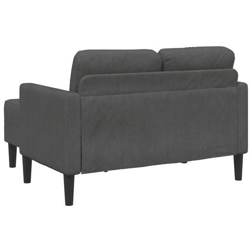 Sofá 2 lugares - Sofá fixo com Chaise em L 125 cm linho cinzento-escuro