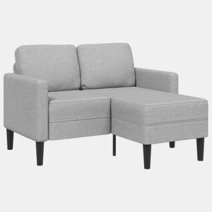 Sofá 2 lugares - Sofá fixo com Chaise em L 125 cm tecido cinzento nublado