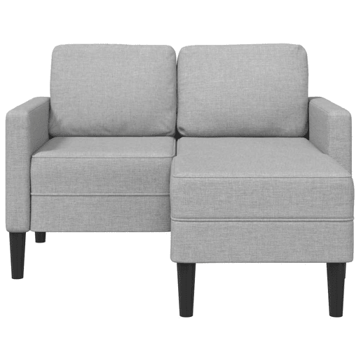 Sofá 2 lugares - Sofá fixo com Chaise em L 125 cm tecido cinzento nublado