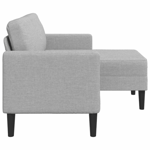 Sofá 2 lugares - Sofá fixo com Chaise em L 125 cm tecido cinzento nublado