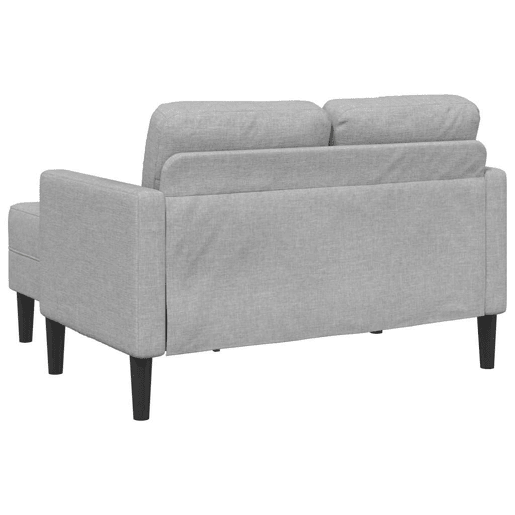 Sofá 2 lugares - Sofá fixo com Chaise em L 125 cm tecido cinzento nublado