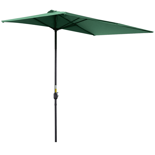 Outsunny Guarda-sol Retangular 230x130x245 cm para Parede com Manivela, Proteção UV 30+ e Tecido Poliéster Impermeável 180 gm² para Varanda, Terraço e Jardim - Verde